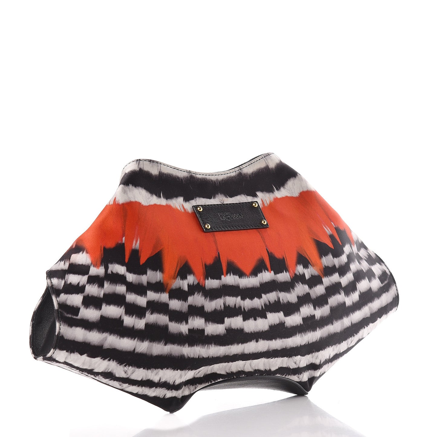 Silk Printed De Manta Clutch Red Black White
