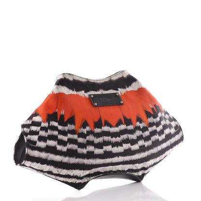 Alexander McQueen Silk Printed De Manta Clutch Red Black White 3 of 12
