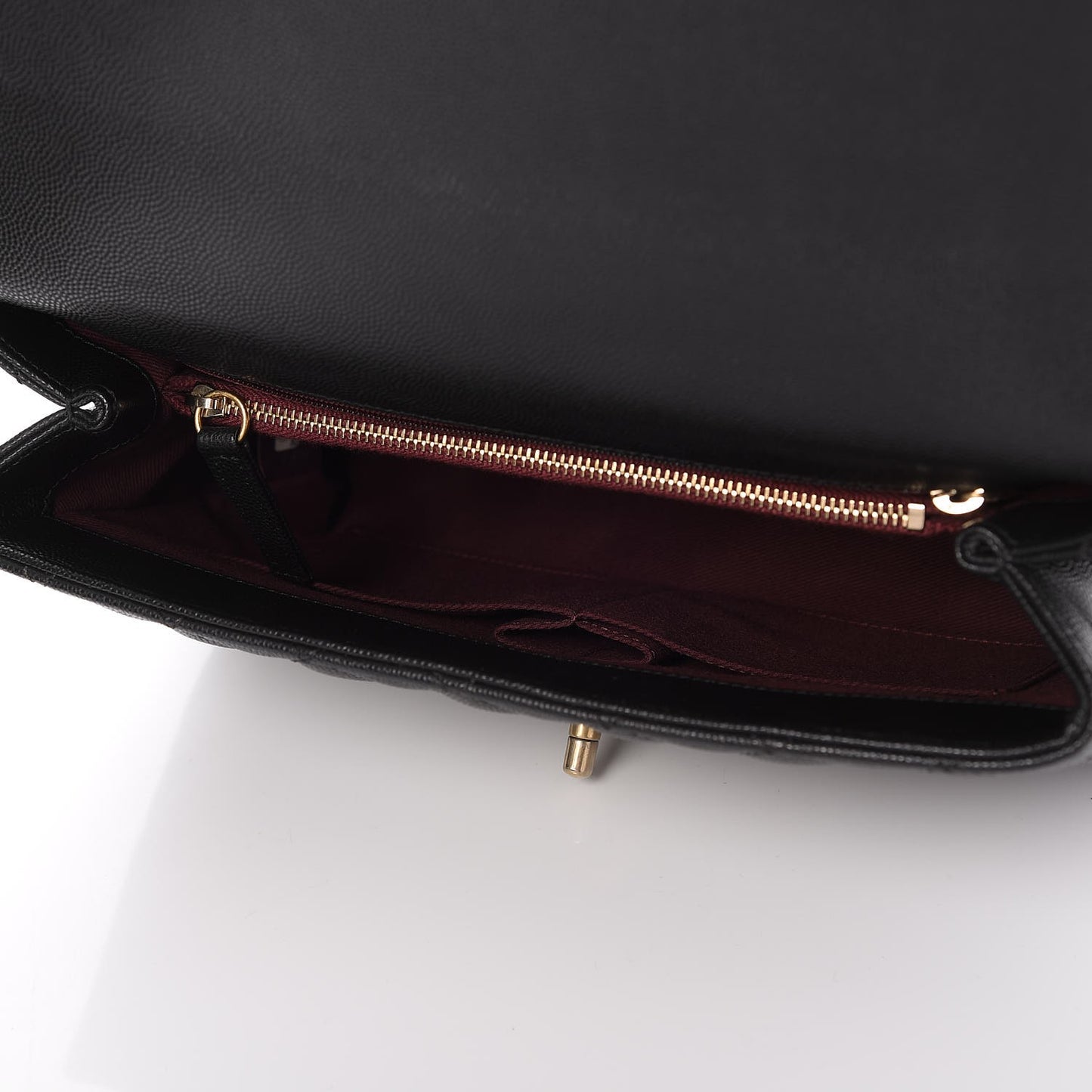 Caviar Quilted Small Coco Handle Flap Black