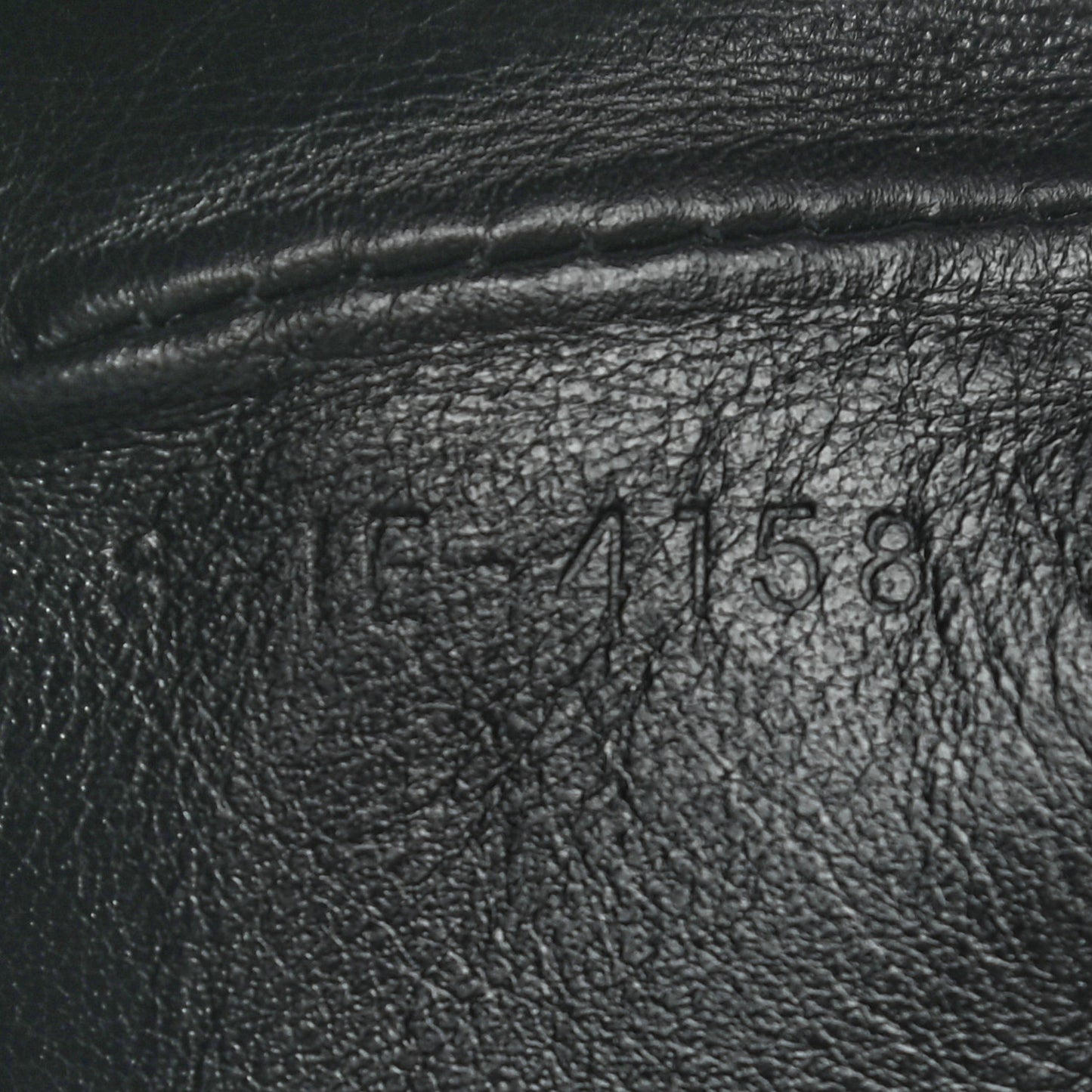 Calfskin Quilted C Charm Pouch Black