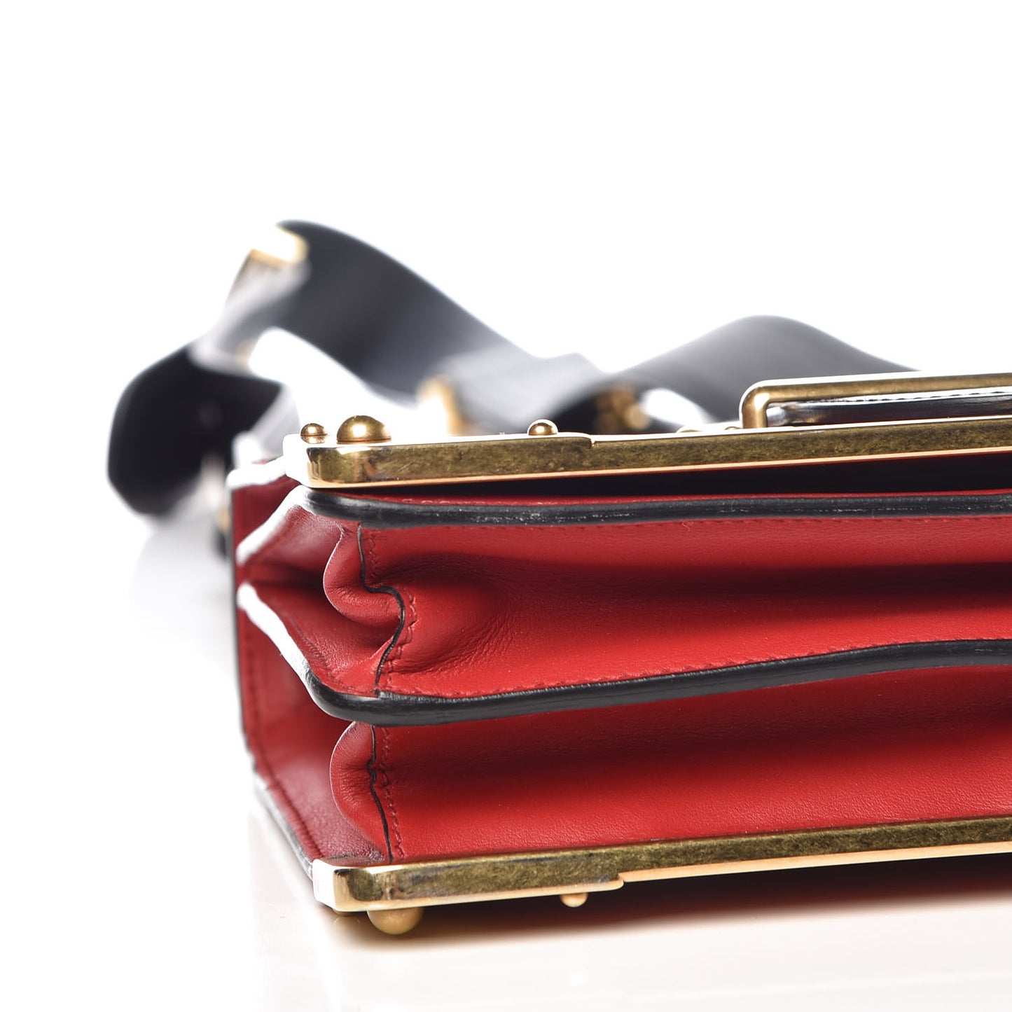 City Calfskin Saffiano Cahier Bag Fuoco Black