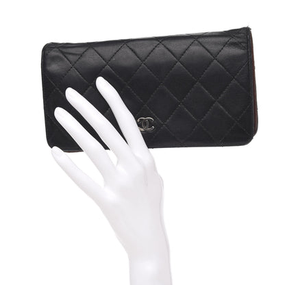 Chanel Lambskin Quilted Yen Wallet Black 2 of 16