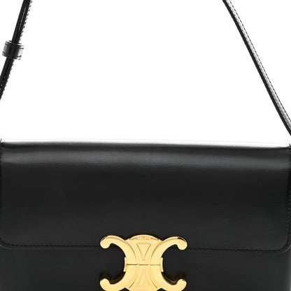 Celine Shiny Calfskin Triomphe Shoulder Bag Black 8 of 10