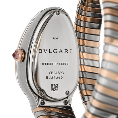 Bulgari Stainless Steel 18K Rose Gold 35mm Serpenti Tubogas Quartz Watch Black 4 of 5