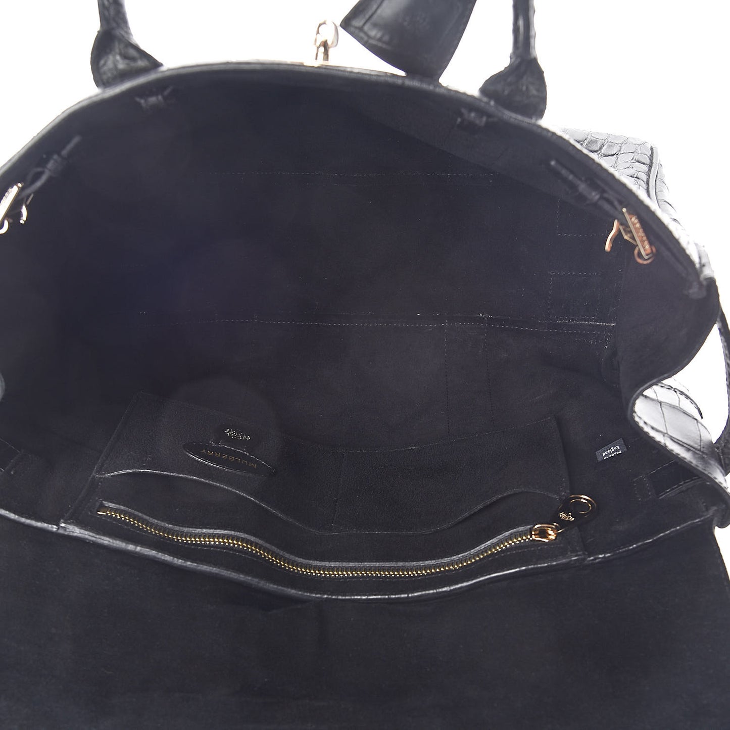 Calfskin Crocodile Embossed Bayswater Black