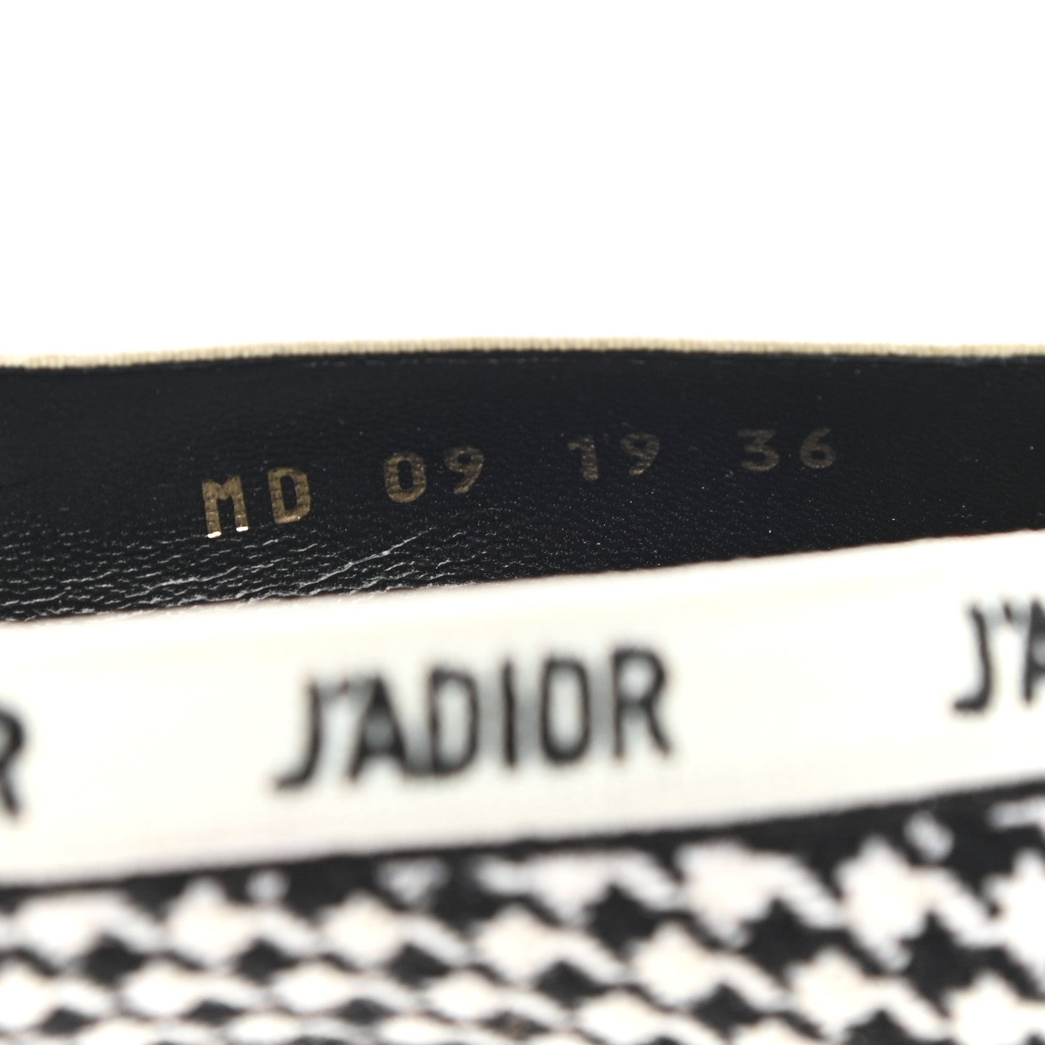 Christian Dior Wool Ribbon Houndstooth Embroidered J'Adior 65mm Pumps 36 Black White 8 of 10