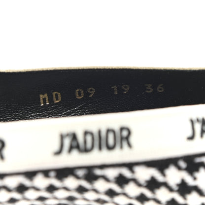 Christian Dior Wool Ribbon Houndstooth Embroidered J'Adior 65mm Pumps 36 Black White 8 of 10