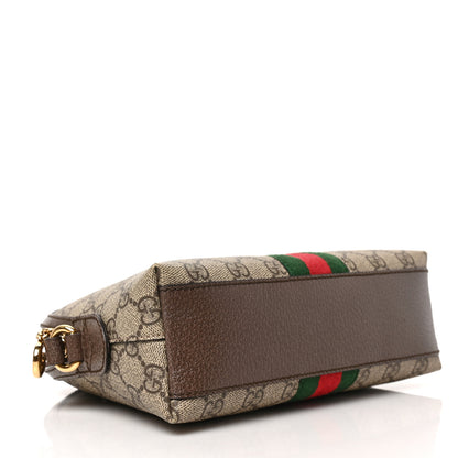 Gucci GG Supreme Monogram Textured Dollar Calfskin Web Small Ophidia Dome Shoulder Bag Beige Ebony New Acero 4 of 9