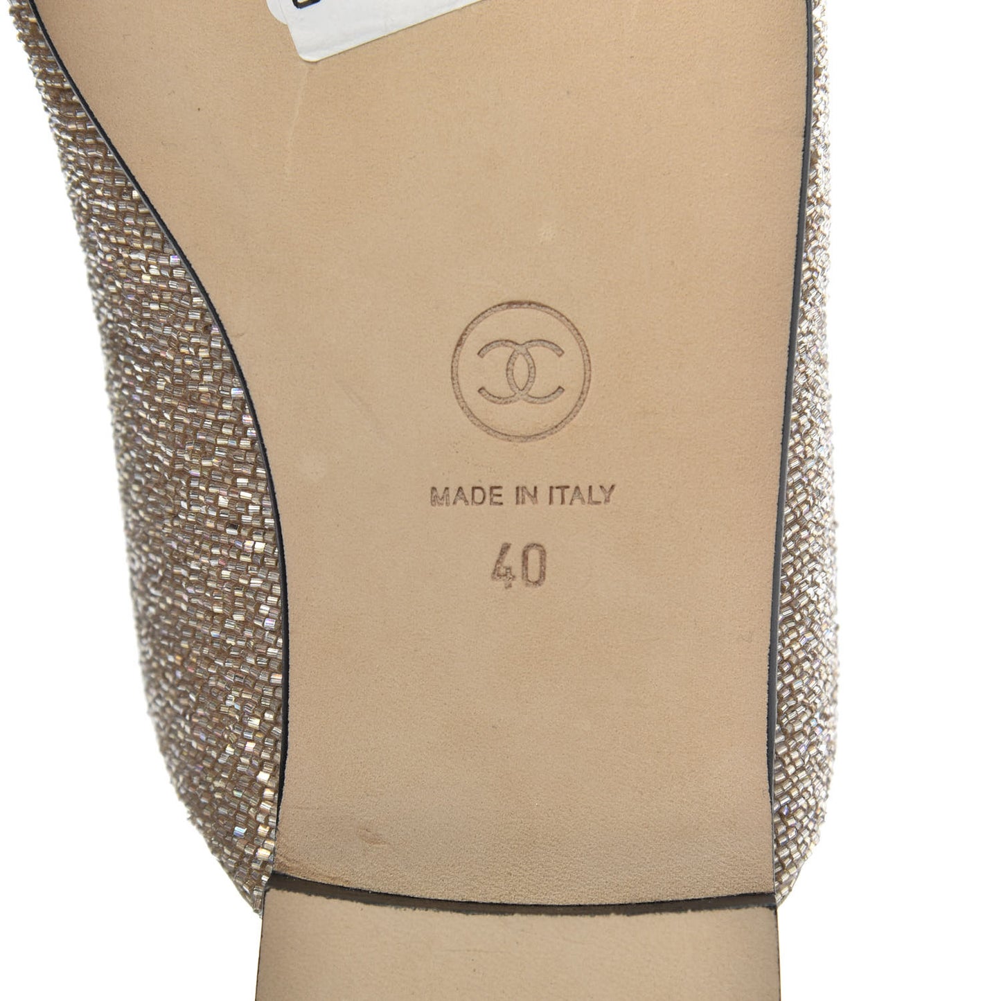 Pearl Embroidery CC Mules 40 Beige Black