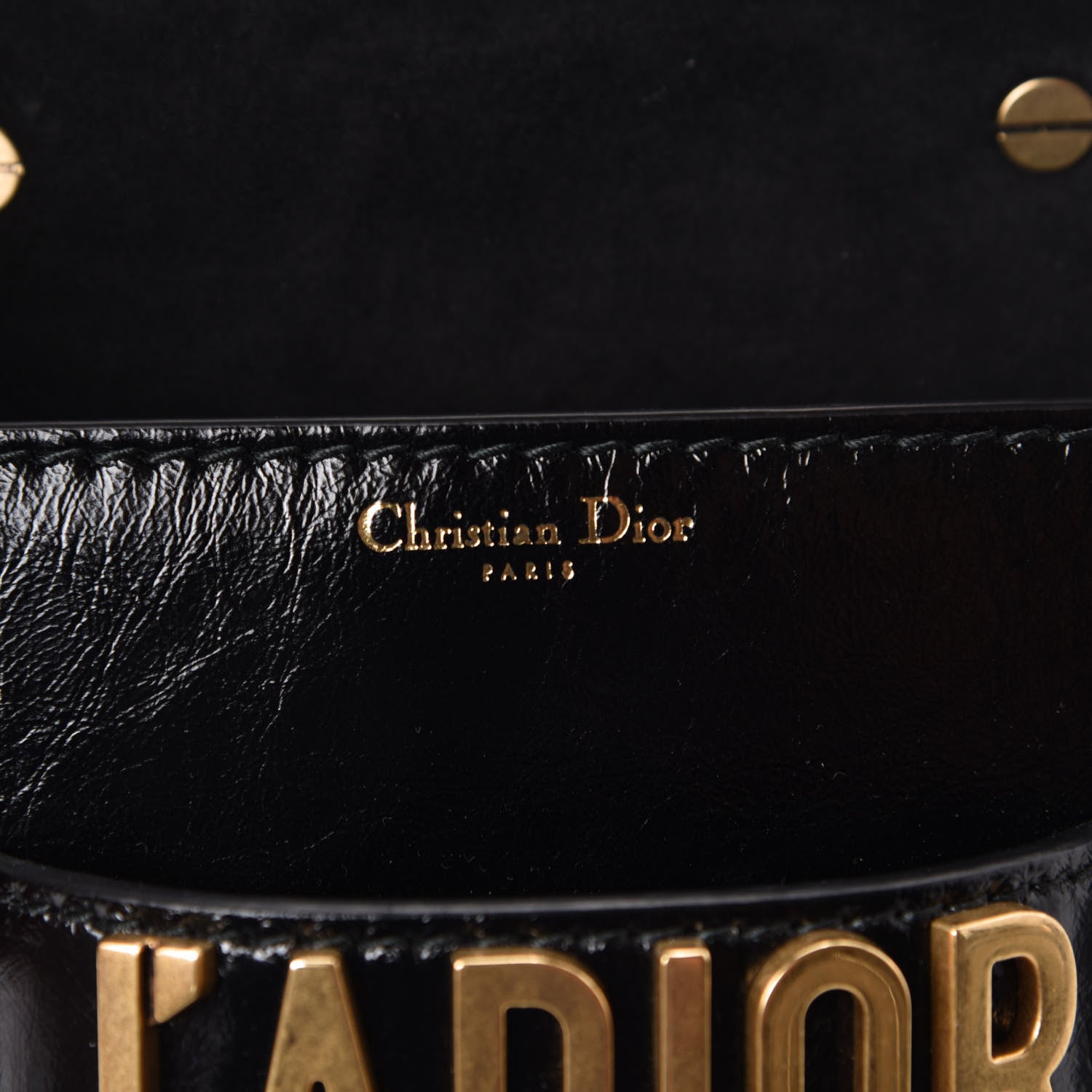 Christian Dior Crinkled Calfskin Mini J'Adior Chain Flap Bag Black 6 of 8