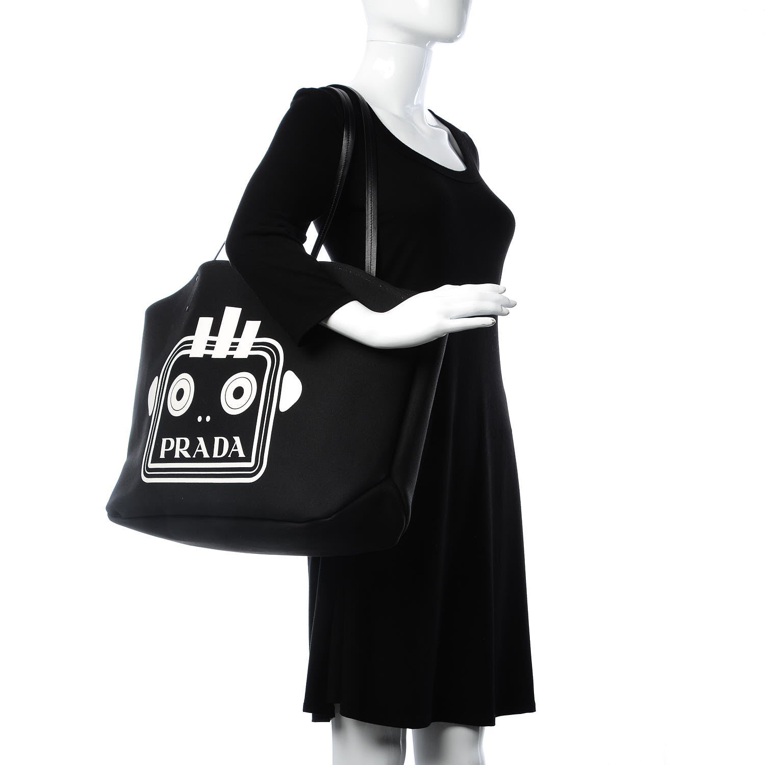 Prada Canapa Robot Tote Black 2 of 8