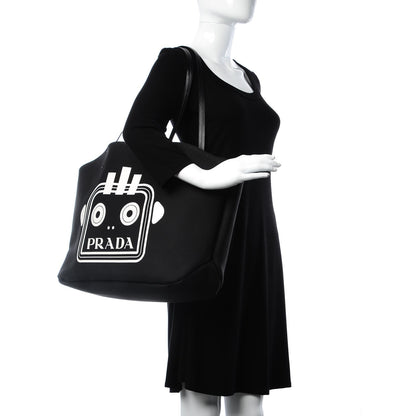 Prada Canapa Robot Tote Black 2 of 8