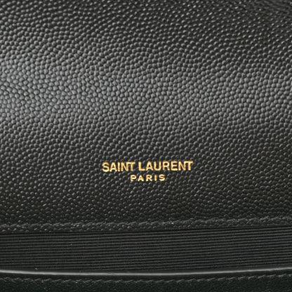 Saint Laurent Grain De Poudre Textured Mixed Matelasse Triquilt Medium Monogram Satchel Black 7 of 11