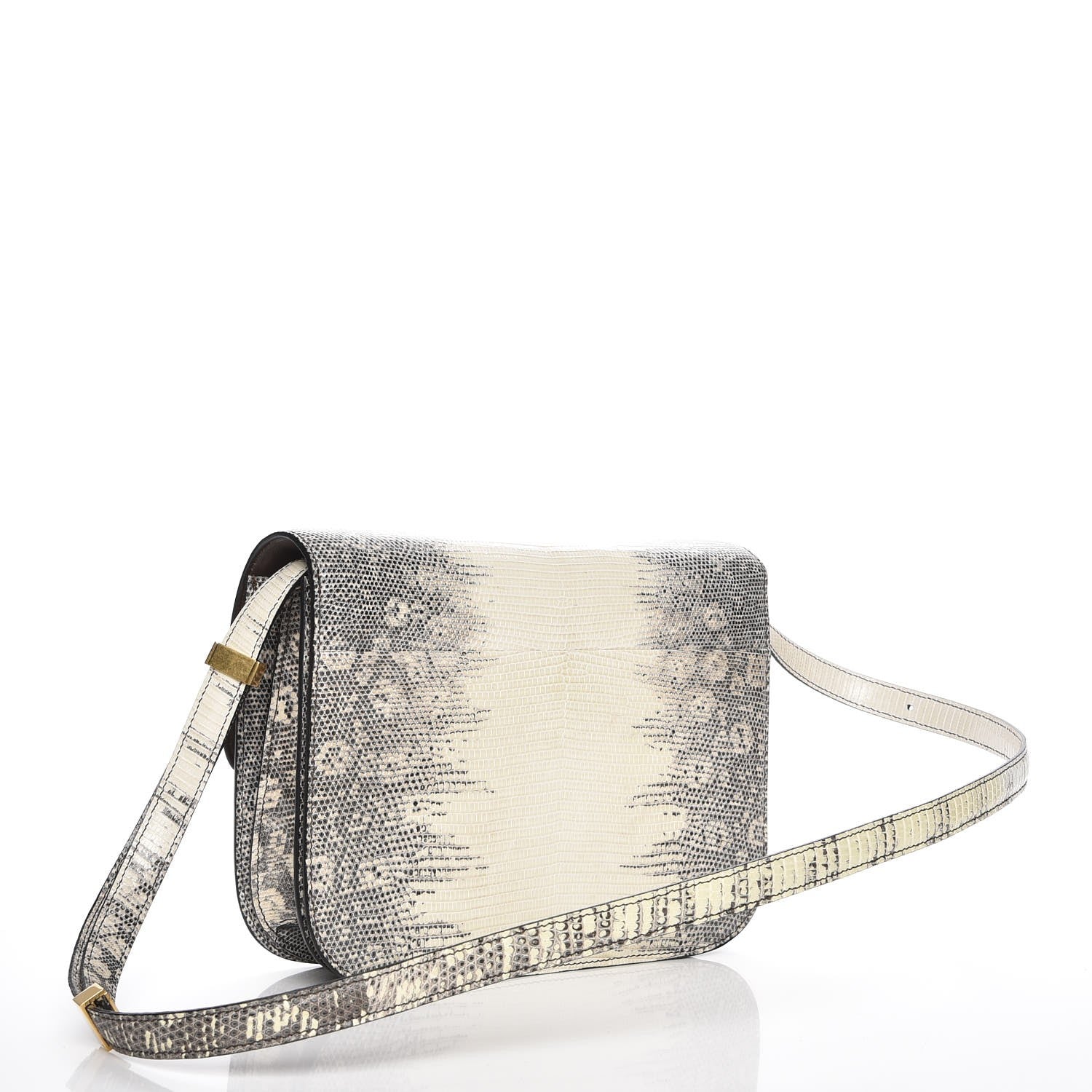 Celine Lizard Medium Classic Box Flap Bag Natural 3 of 6