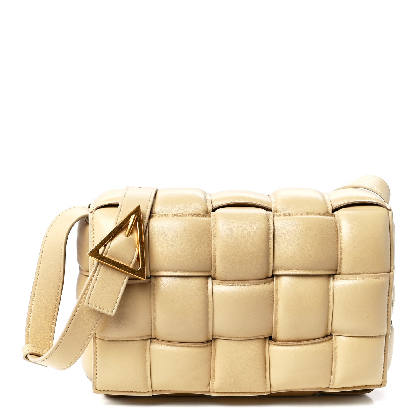 Nappa Maxi Intreccio Padded Cassette Crossbody Bag Porridge
