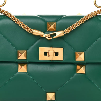 Valentino Garavani Nappa Large Roman Stud Shoulder Bag Jungle 6 of 8