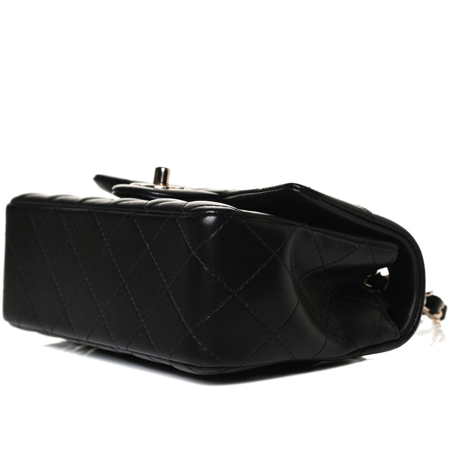 Lambskin Quilted Mini Rectangular Flap Black