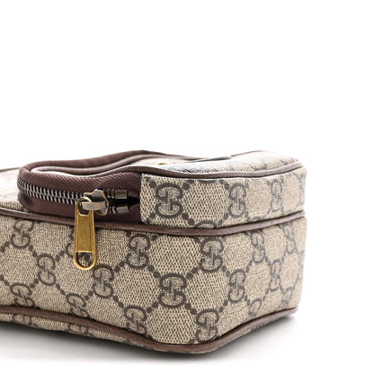 Gucci GG Supreme Monogram Mini Neo Vintage Double Zip Messenger Bag Beige New Acero Crop 9 of 15