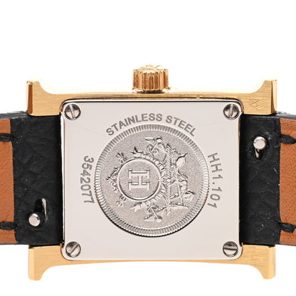 Hermes Stainless Steel Epsom 17.2mm Heure H Hour Quartz Watch Noir 4 of 5