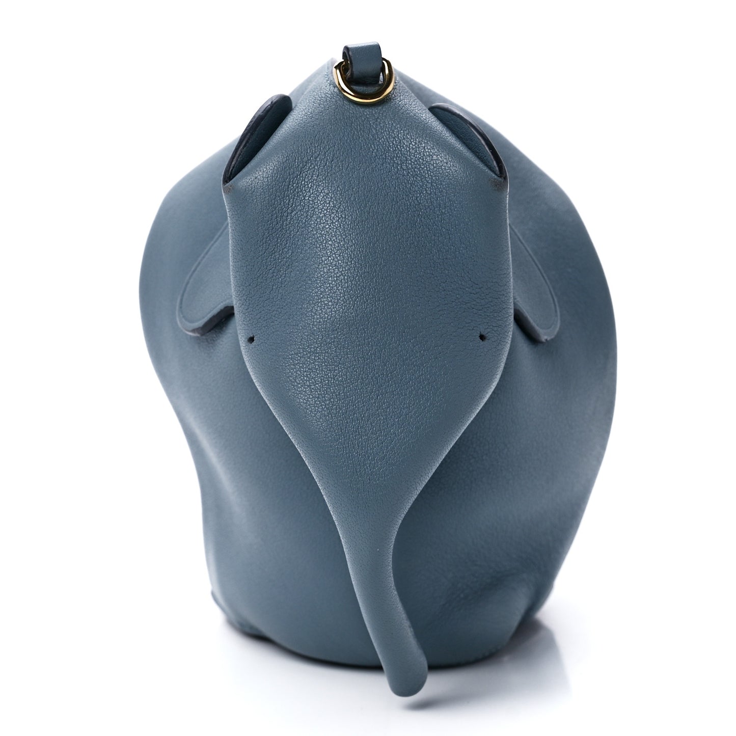 Calfskin Mini Elephant Crossbody Bag Stone Blue