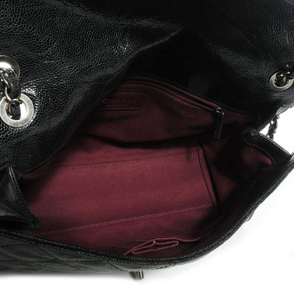 Chanel Crumpled Grained Calfskin CC Crave Jumbo Flap Black 6 of 8