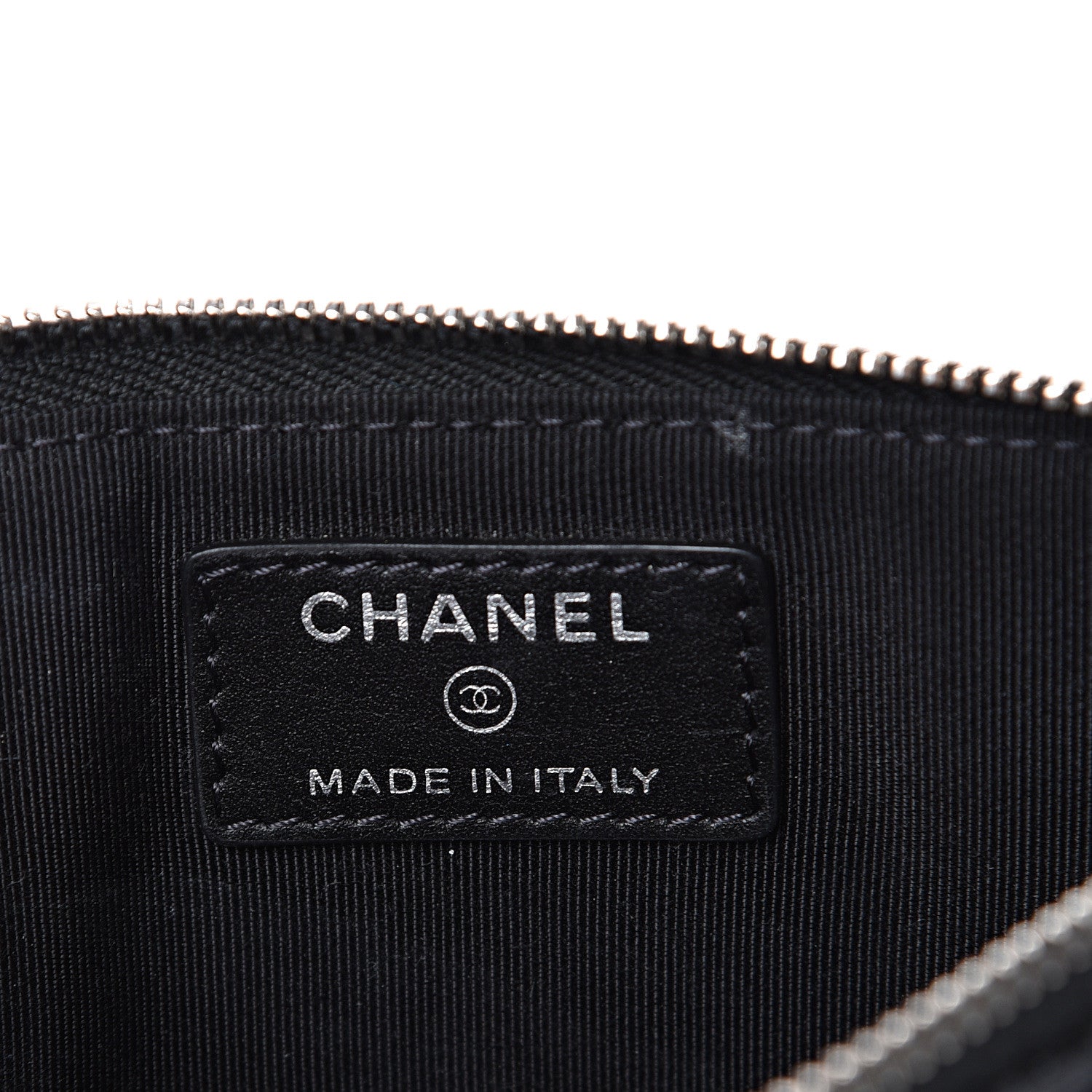 Chanel Iridescent Caviar Quilted Classic Zip Pouch Black 5 of 13