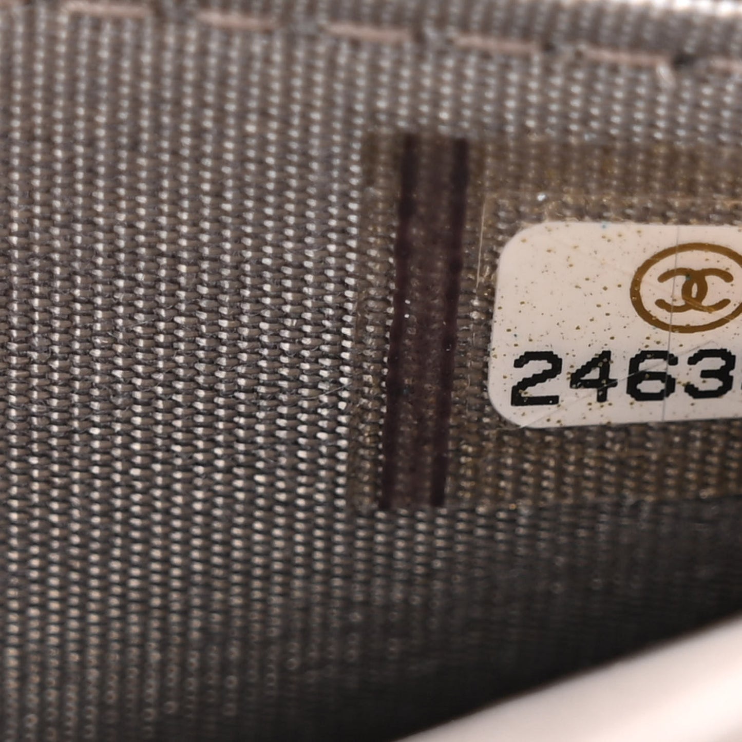 Calfskin Resin Stitched Wallet On Chain WOC Grey