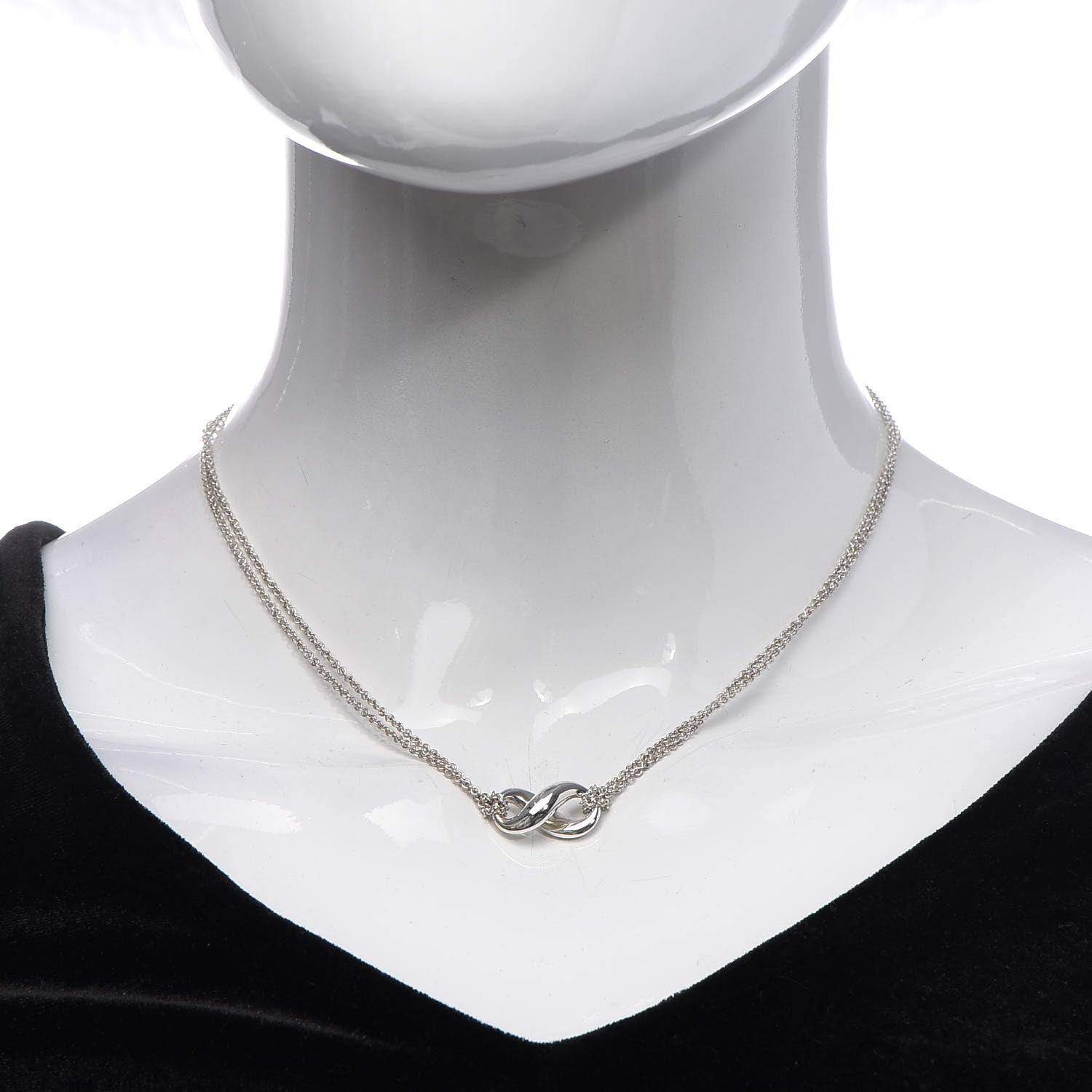 Tiffany Sterling Silver Figure 8 Pendant Necklace 2 of 6