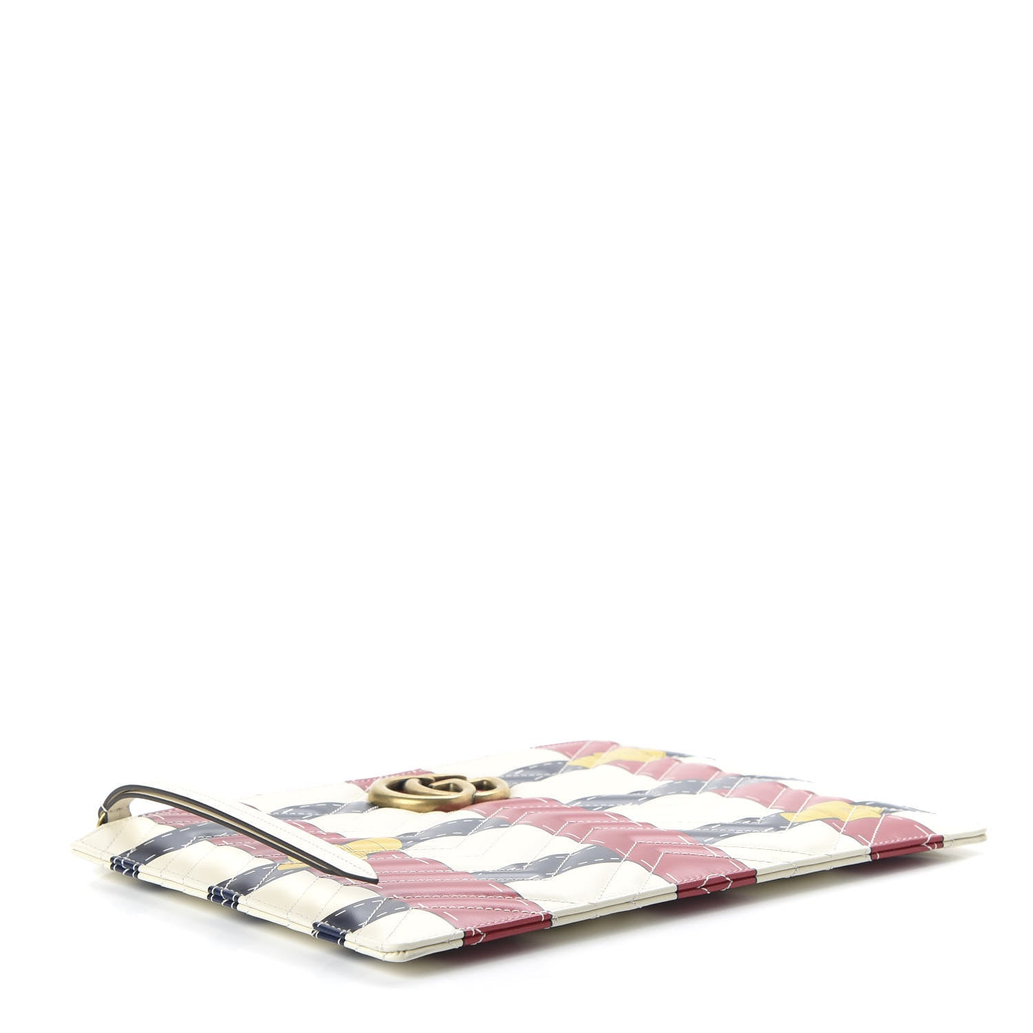 Gucci Calfskin Matelasse Trompe L'Oeil Print GG Marmont Zip Pouch White 4 of 11