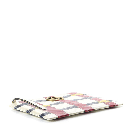 Gucci Calfskin Matelasse Trompe L'Oeil Print GG Marmont Zip Pouch White 4 of 11