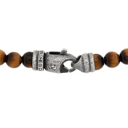 David Yurman Sterling Silver Tigers Eye 5mm Spiritual Beads Necklace 4 of 4