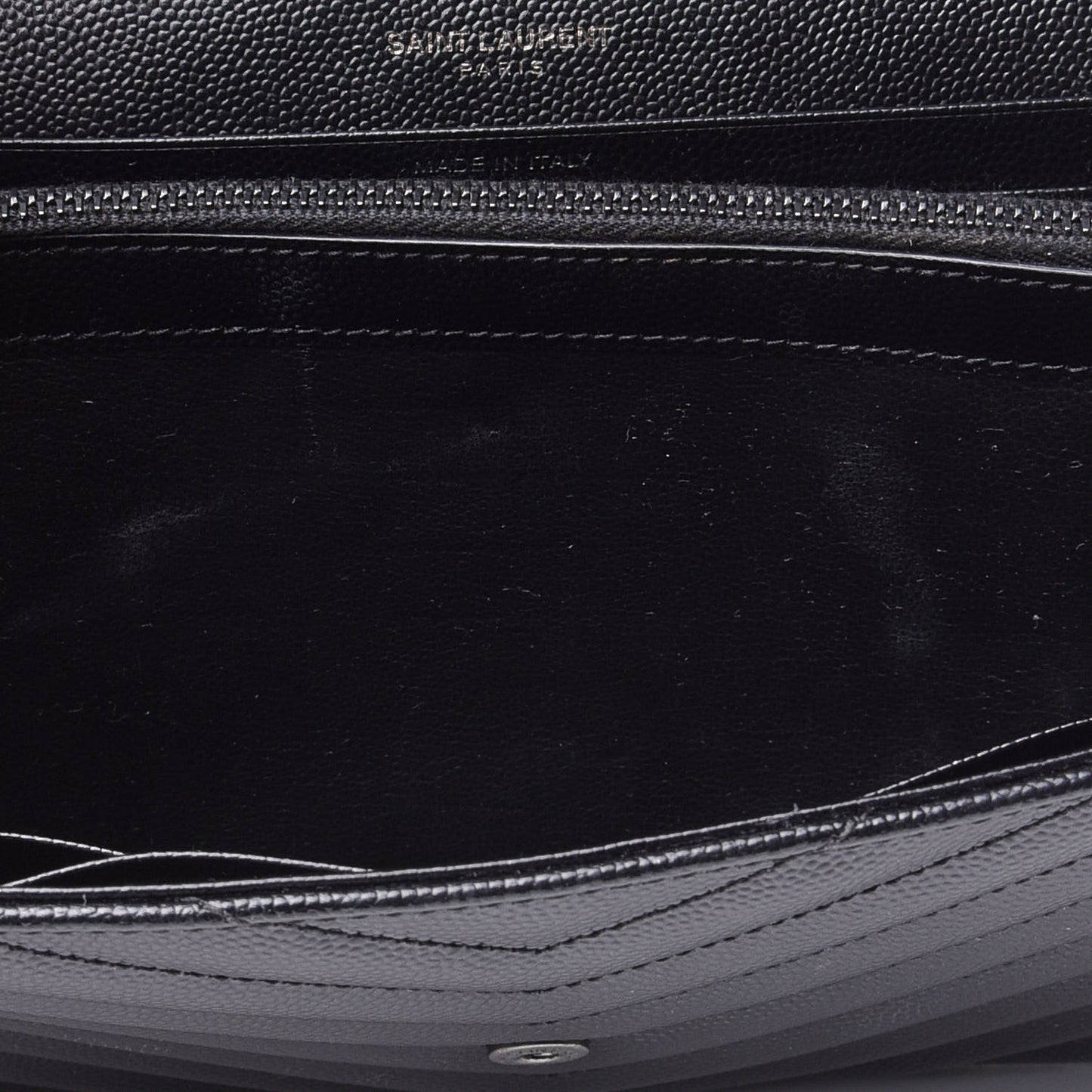 Grain De Poudre Matelasse Chevron Monogram Chain Wallet Black