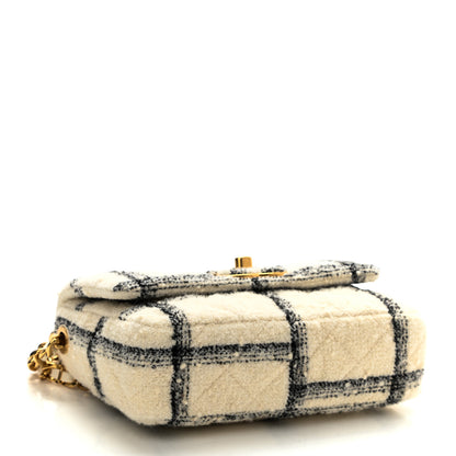 Chanel Wool Tweed Quilted Small Elegant Chain Flap White 3 of 9