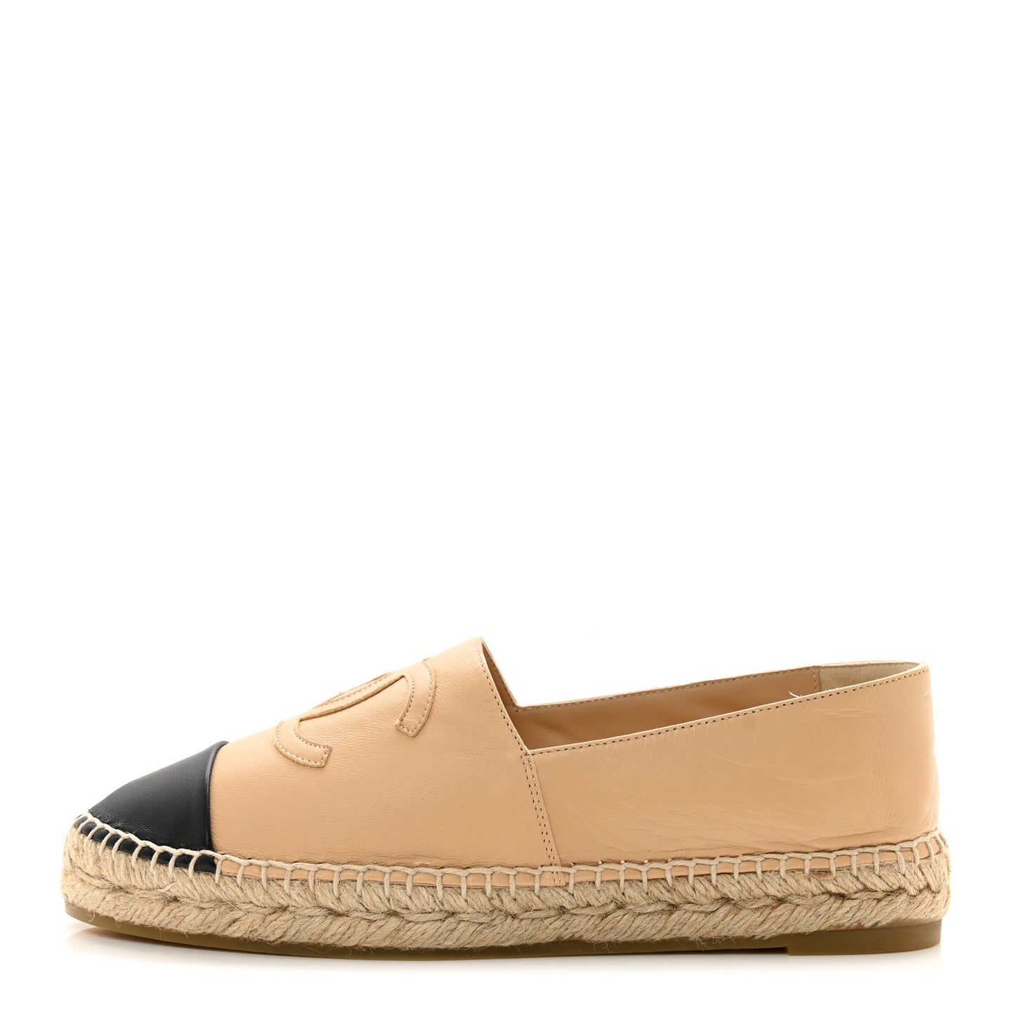 Lambskin CC Espadrilles 39 Beige Black