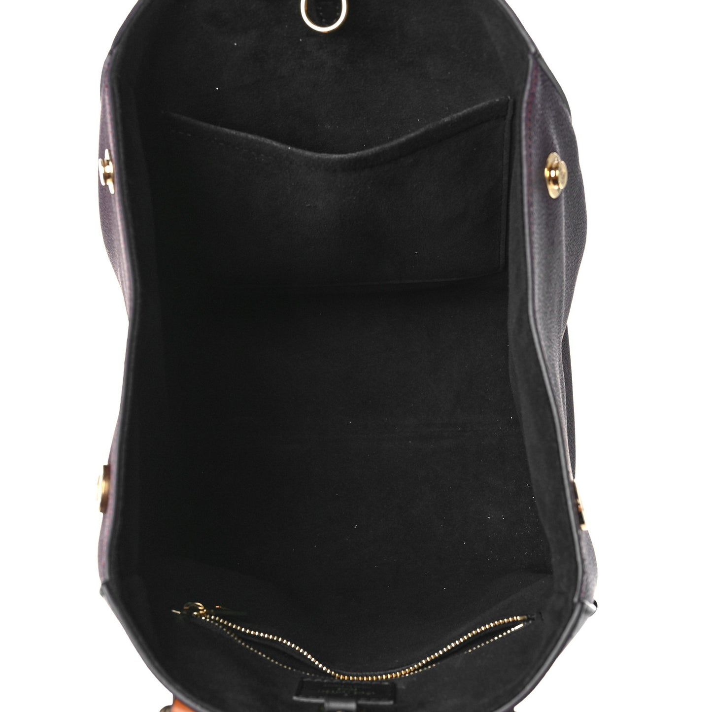 Calfskin Monogram Fold Tote MM Black Wine Cream