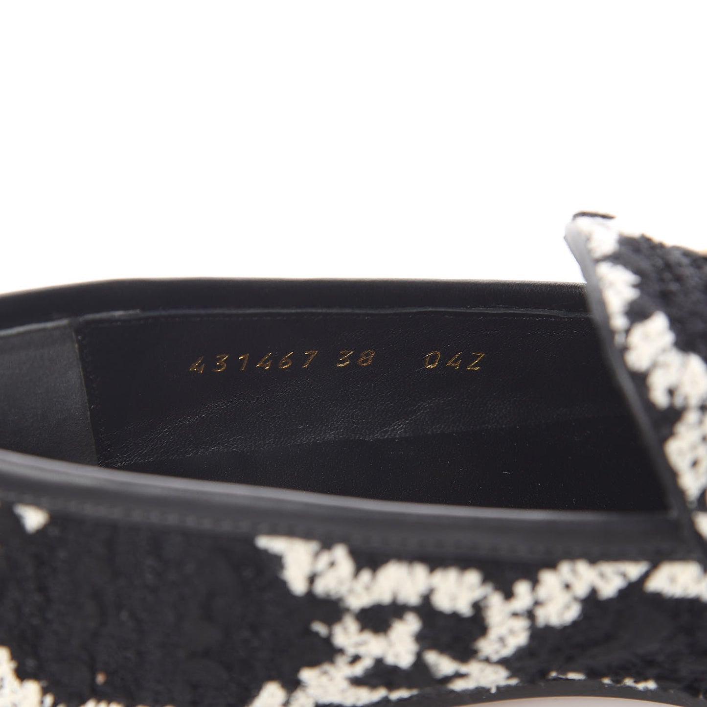 Tweed GG Monogram Horsebit Womens Jordaan Loafers 38 Black Natural