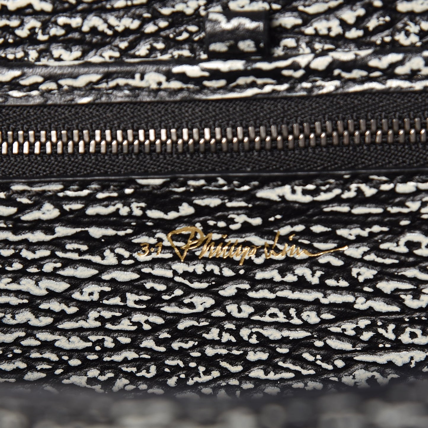 3.1 Textured Calfskin Medium Pashli Satchel Black Cream