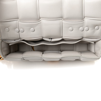Bottega Veneta Lambskin Maxi Intreccio Padded Chain Cassette Crossbody Bag White 5 of 12