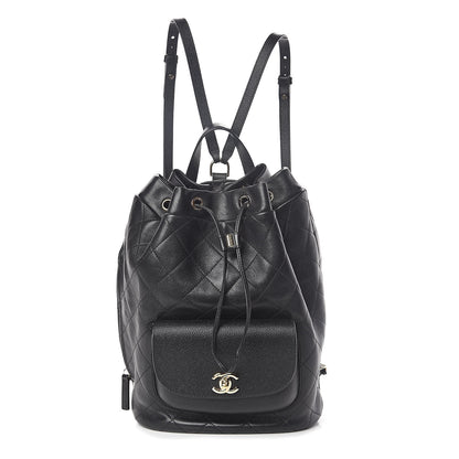 Chanel Sheepskin Caviar Quilted Daily Round Backpack Black 1 of 10