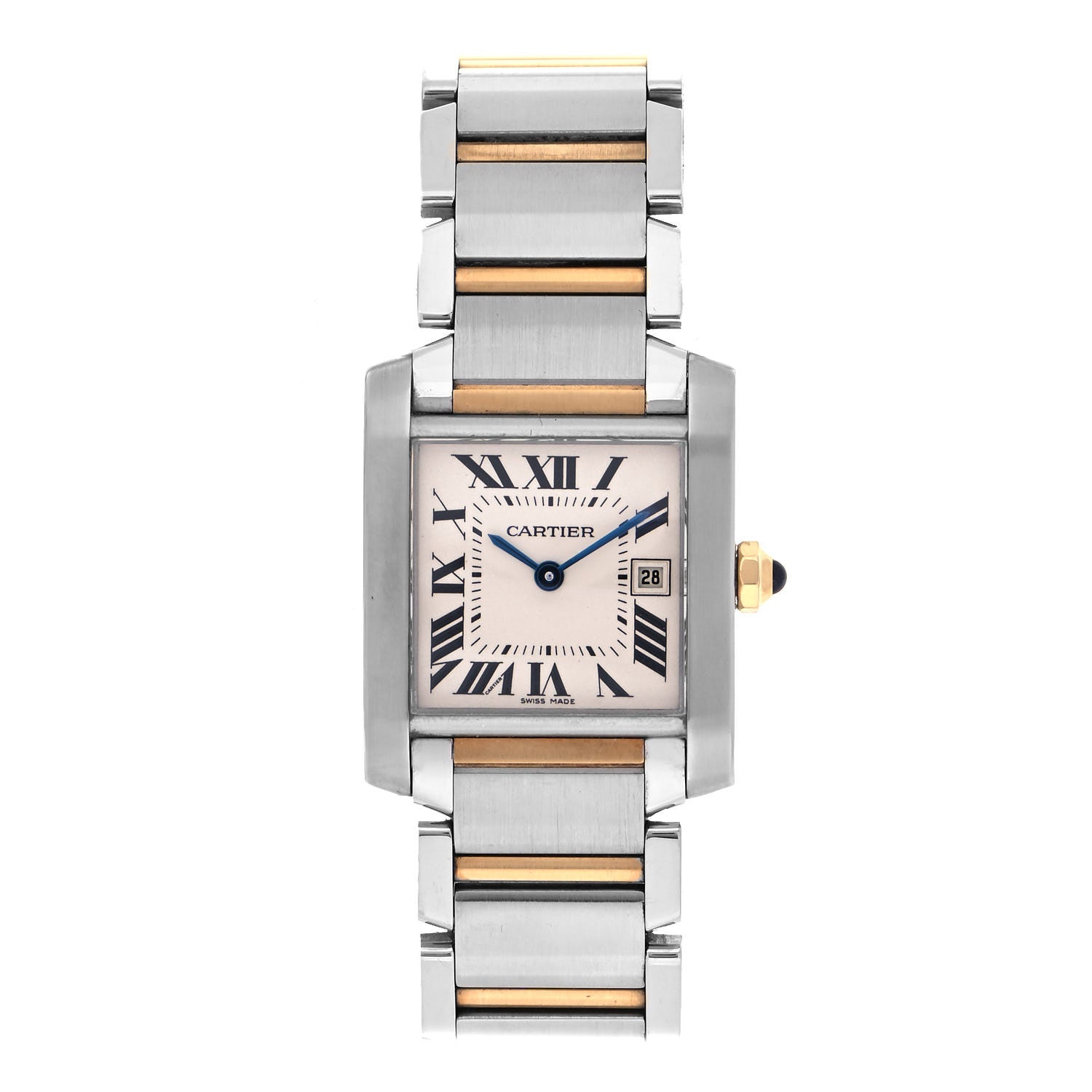 Cartier Stainless Steel 18K Yellow Gold 25mm Tank Francaise Quartz Watch 1 of 4
