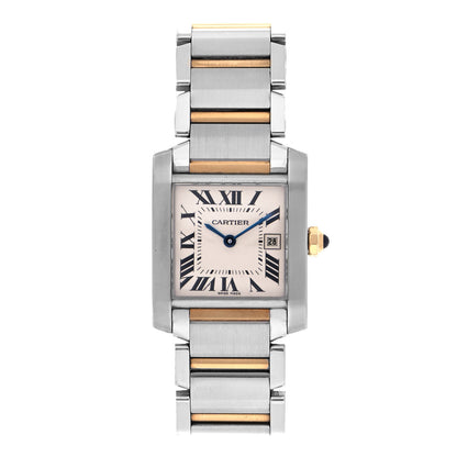 Cartier Stainless Steel 18K Yellow Gold 25mm Tank Francaise Quartz Watch 1 of 4