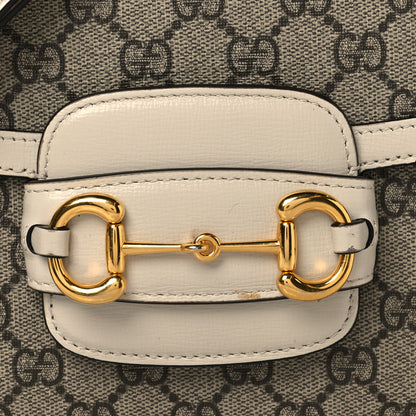 Gucci GG Supreme Monogram Horsebit 1955 Shoulder Bag Beige Mystic White 10 of 12