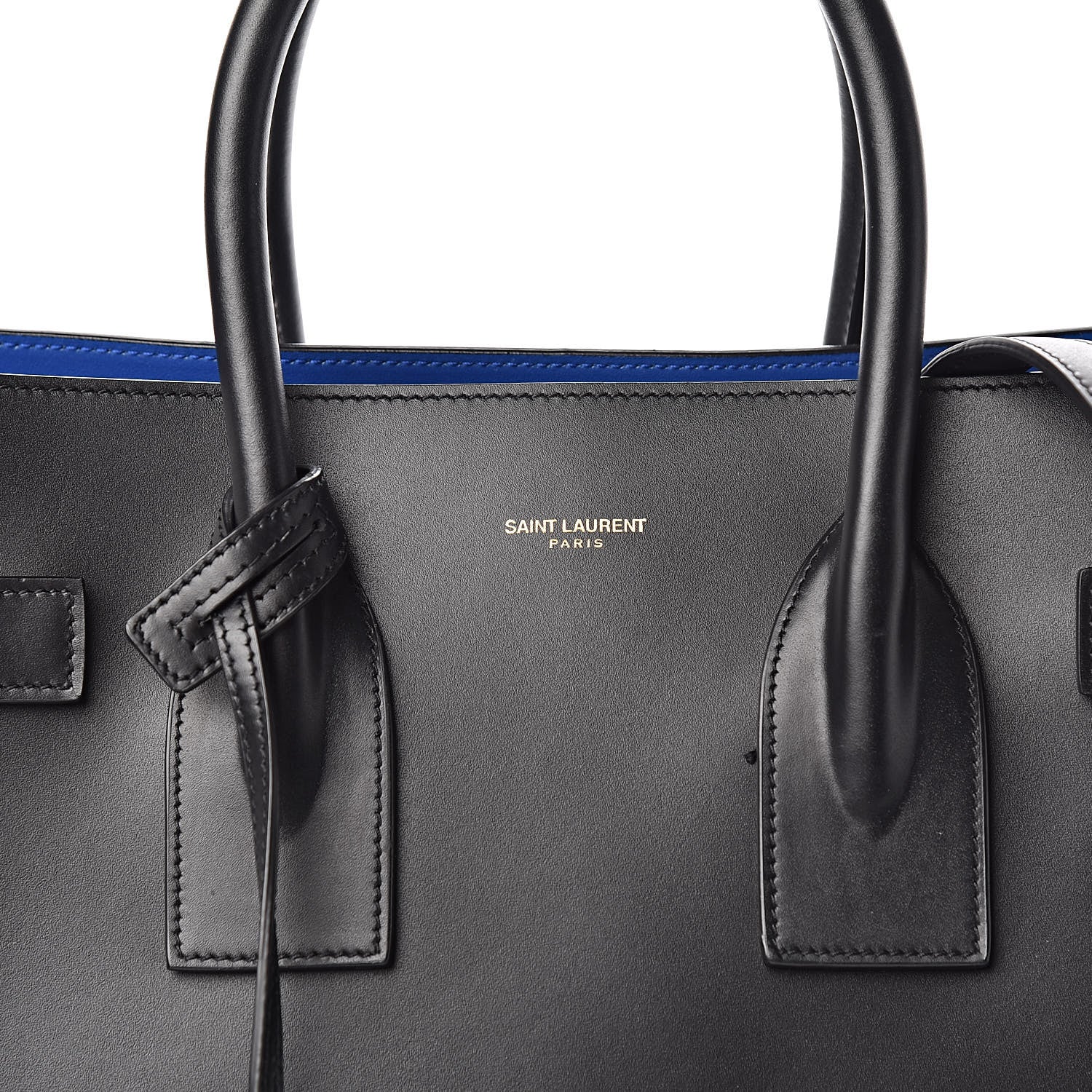 Saint Laurent Calfskin Small Sac De Jour Black Royal Blue 9 of 9