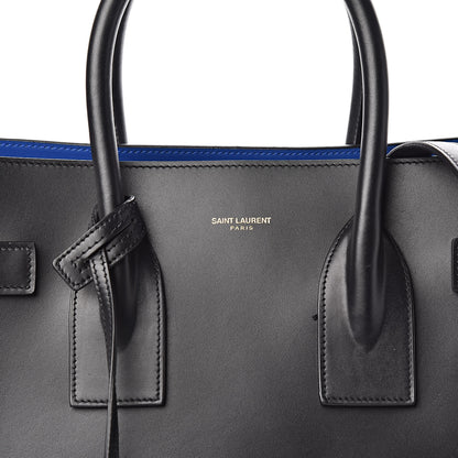 Saint Laurent Calfskin Small Sac De Jour Black Royal Blue 9 of 9