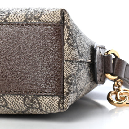 Gucci GG Supreme Monogram Textured Dollar Calfskin Web Small Ophidia Dome Shoulder Bag Beige Ebony New Acero 9 of 9