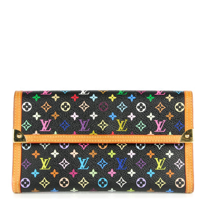 Louis Vuitton Monogram Multicolor Porte Tresor International Wallet Black 1 of 8