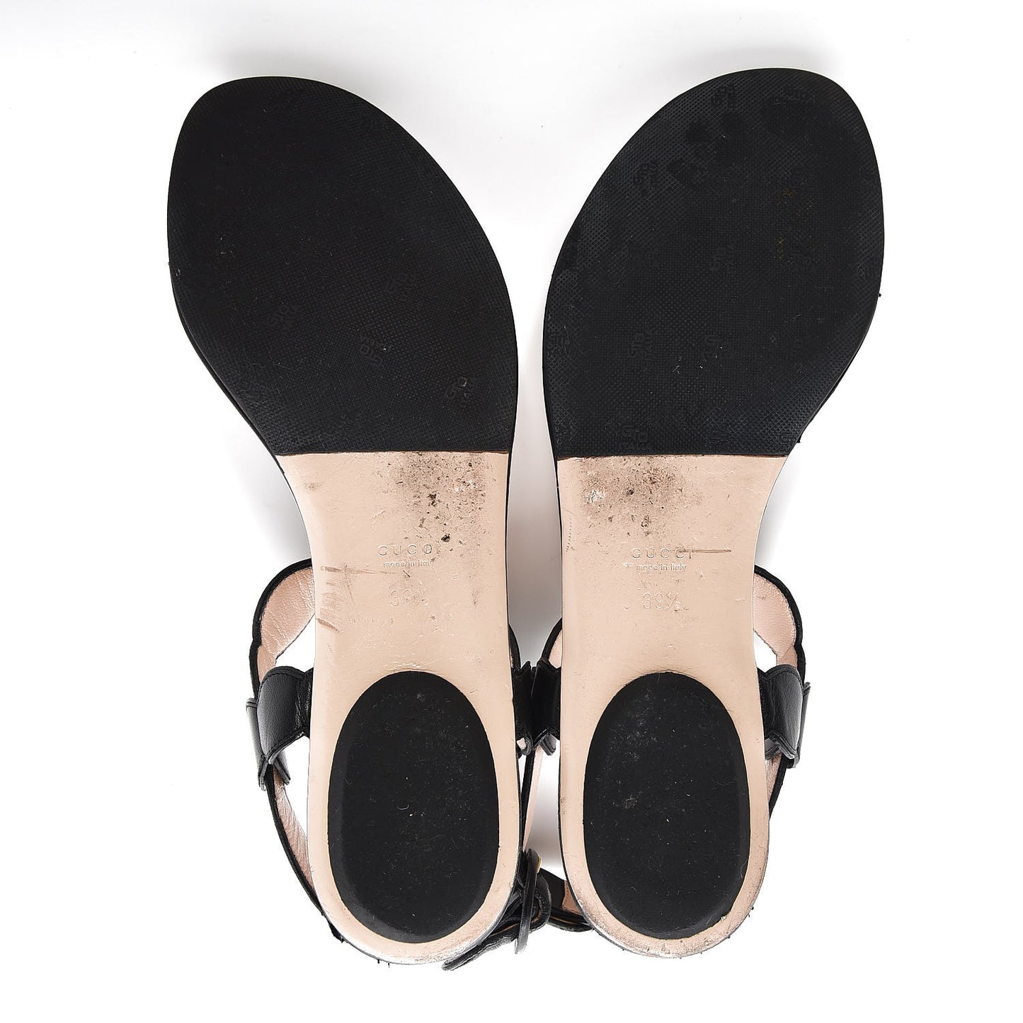 Nappa Willow Pearl Thong Sandals 39.5 Black
