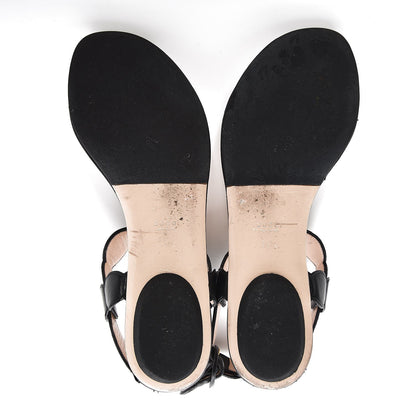 Gucci Nappa Willow Pearl Thong Sandals 39.5 Black 7 of 16