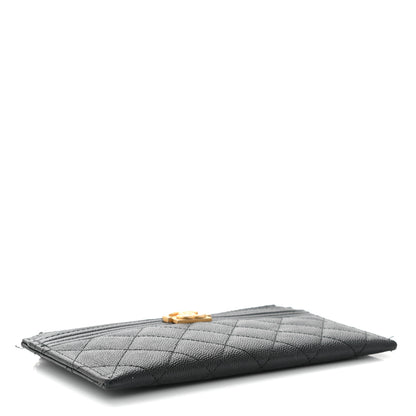Chanel Caviar Quilted Classic Zip Boy Pouch Black 3 of 13