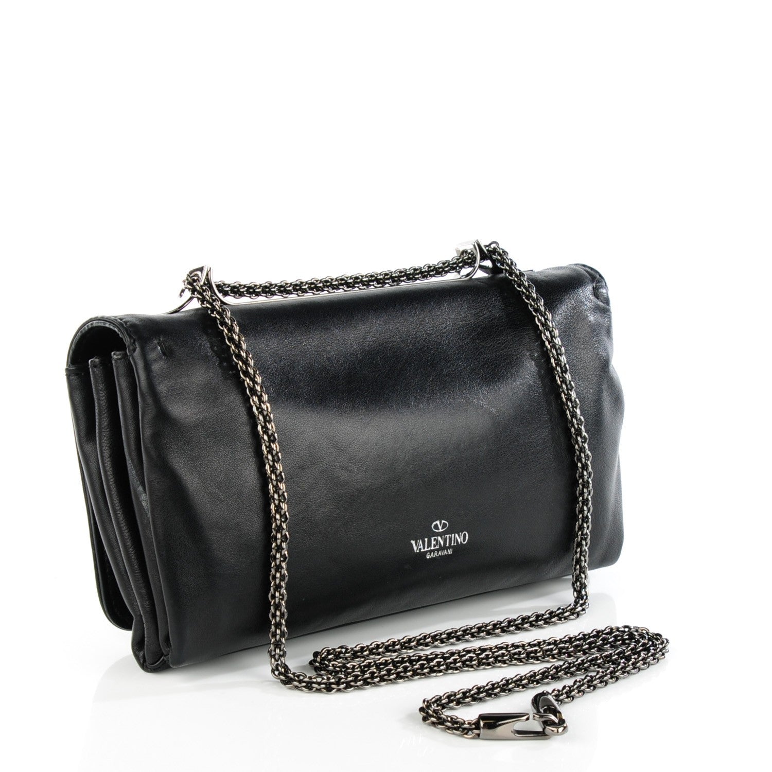 Valentino Garavani Nappa Crystal Encrusted Studs Va Va Voom Shoulder Bag Black 3 of 8